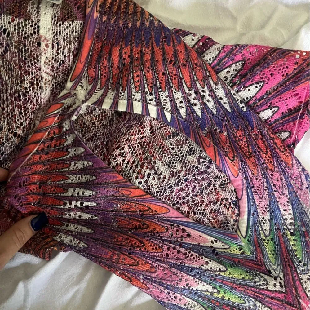 Colorful Boho mesh top - Picture 3 of 5